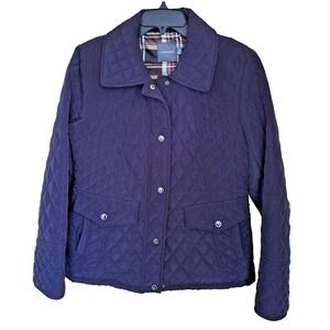 Lanesboro Women's M Quilted Lite Weight Coat  Plum Color Snap Front Pre-owned